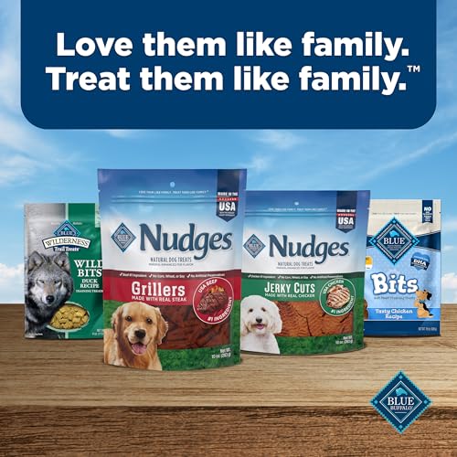 Blue Buffalo Nudges Grillers Natural Dog Treats with Real USA Beef, Made in the USA, Steak, 36-oz Bag