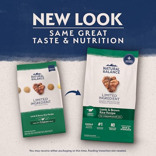 Natural Balance Limited Ingredient Adult Dry Dog Food with Healthy Grains, Lamb & Brown Rice Recipe, 4 Pound (Pack of 1)