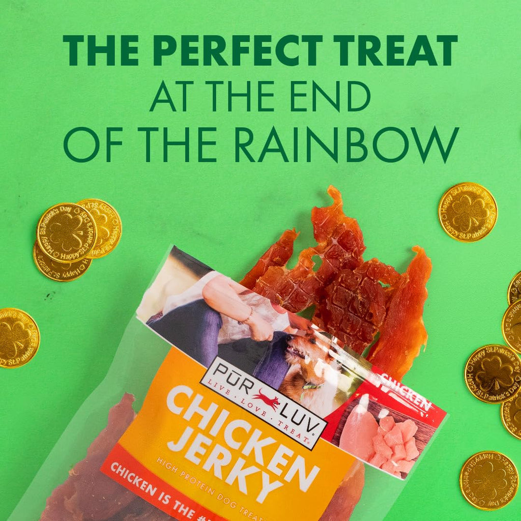 Pur Luv Chicken Jerky Dog Treats, Made with 100% Real Chicken Breast, 16 Ounces, Healthy, Easily Digestible, Long-Lasting, High Protein, Satisfies Dog's Urge to Chew
