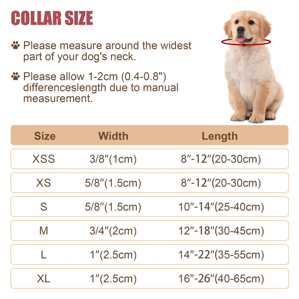 Reflective Dog Collar with Buckle Adjustable Safety Nylon Collars for Small Medium Large Dogs, Pink S
