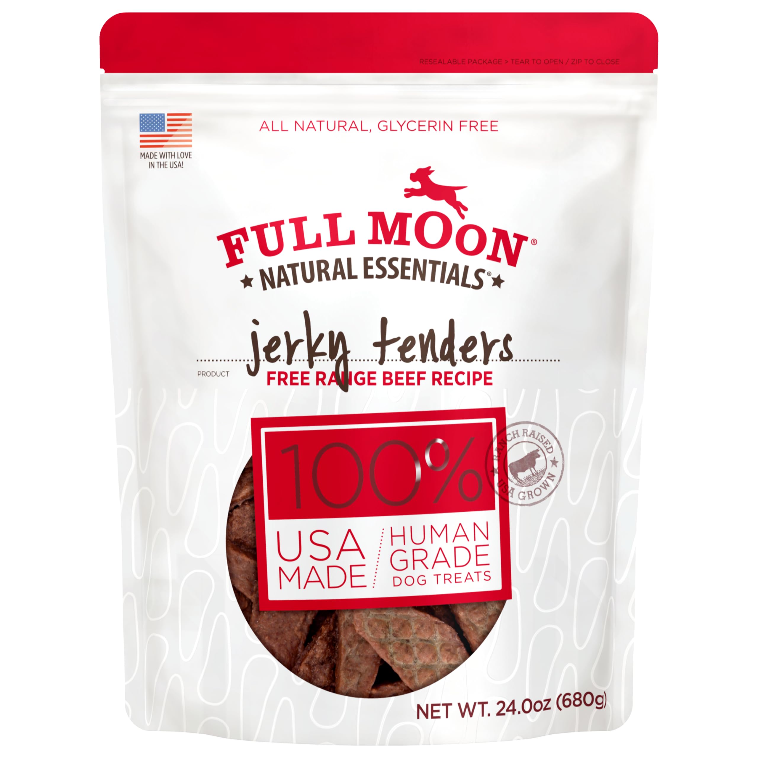 Full Moon All Natural Essentials Beef Jerky Tenders Free Range Human Grade 24 oz