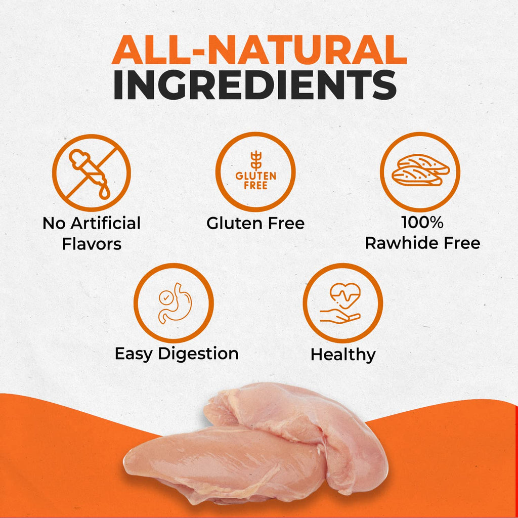 Canine Naturals Chicken Recipe Chew - Rawhide Free Dog Treats - Made From USA Raised Chicken - All-Natural and Easily Digestible - 10 Count of 5 Inch Stick