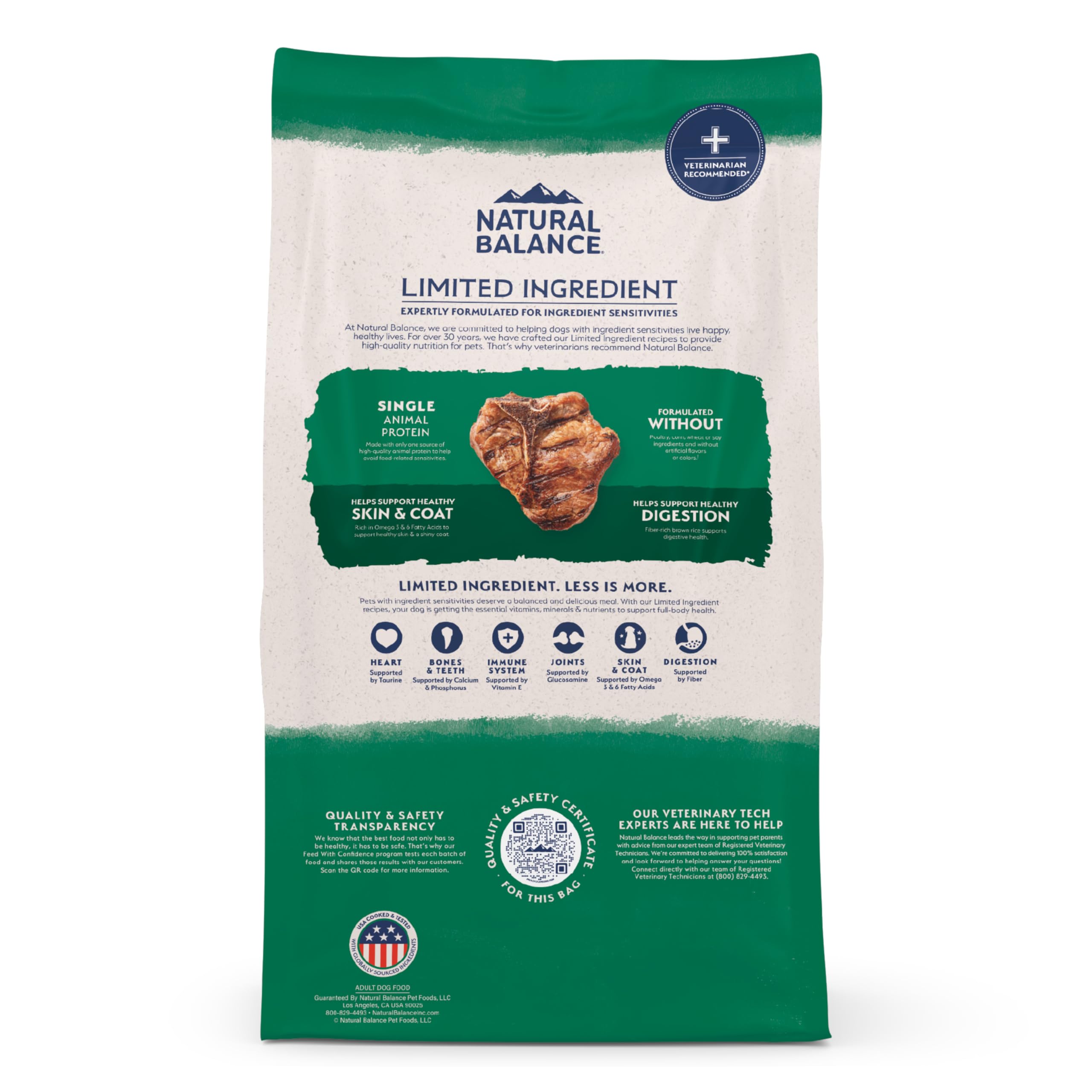 Natural Balance Limited Ingredient Adult Dry Dog Food with Healthy Grains, Lamb & Brown Rice Recipe, 4 Pound (Pack of 1)