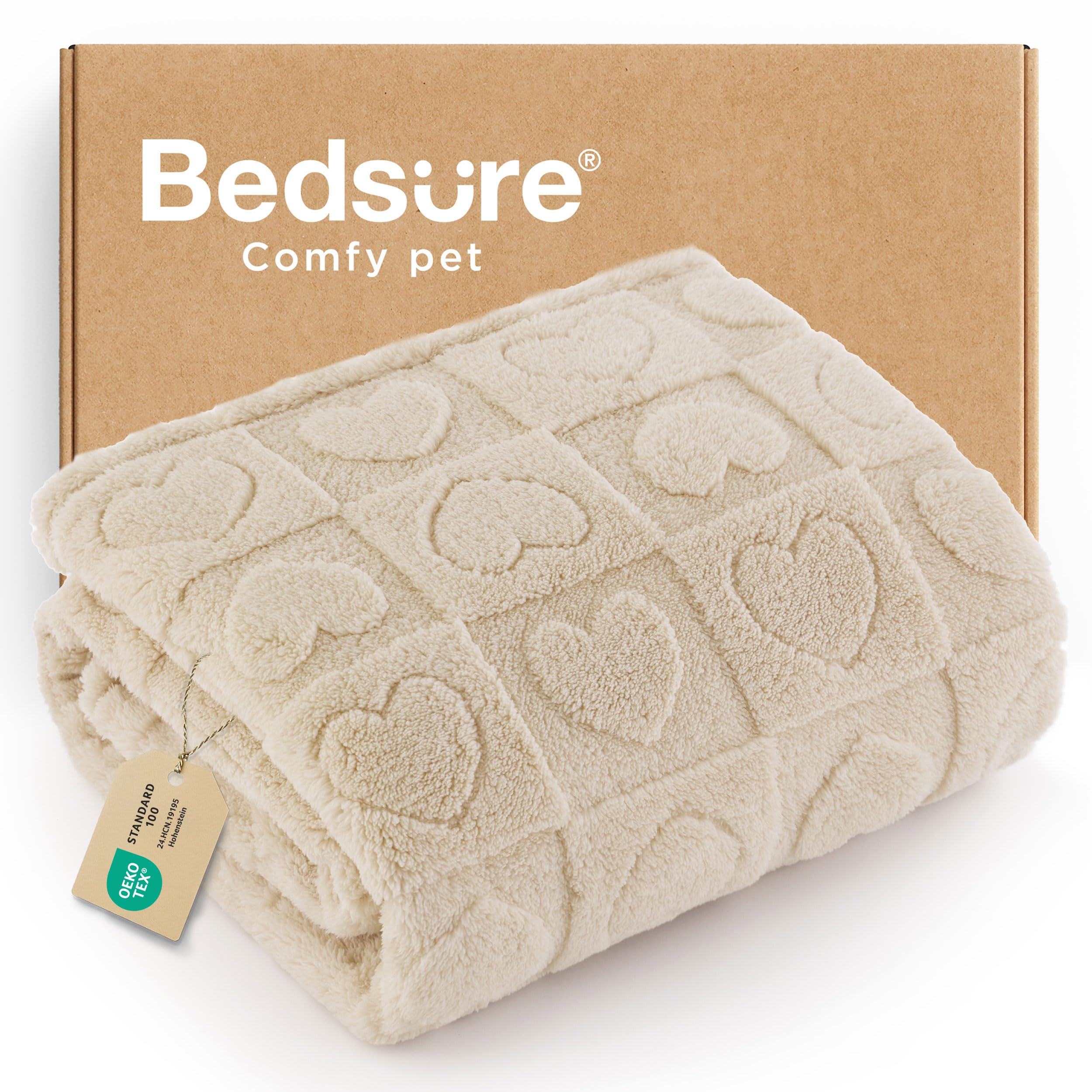 Bedsure Dog Blankets for Small Dogs Washable - Fluffy Fuzzy Cat Puppy Blanket with Premium 300GSM Coral Fleece Soft for Pet Kitten Doggy, White, 25x35IN