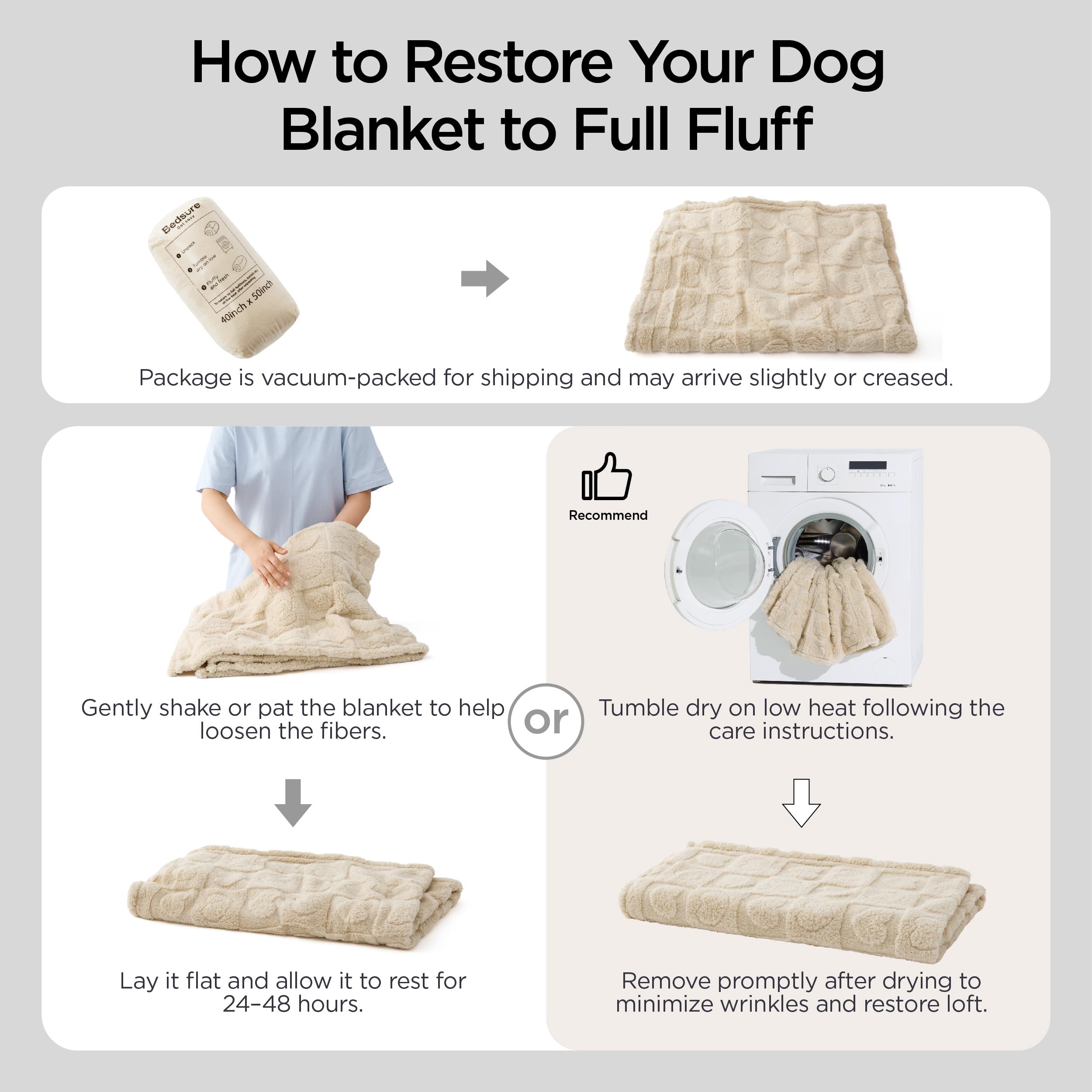 Bedsure Dog Blankets for Small Dogs Washable - Fluffy Fuzzy Cat Puppy Blanket with Premium 300GSM Coral Fleece Soft for Pet Kitten Doggy, White, 25x35IN