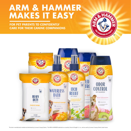 Arm & Hammer Deodorizing Dog Shampoo with Baking Soda for Odor Control, Tearless Moisturizing Formula for Sensitive Skin, Fresh Kiwi Blossom Scent, Safe for Dogs and Puppies, 20 Fl Oz