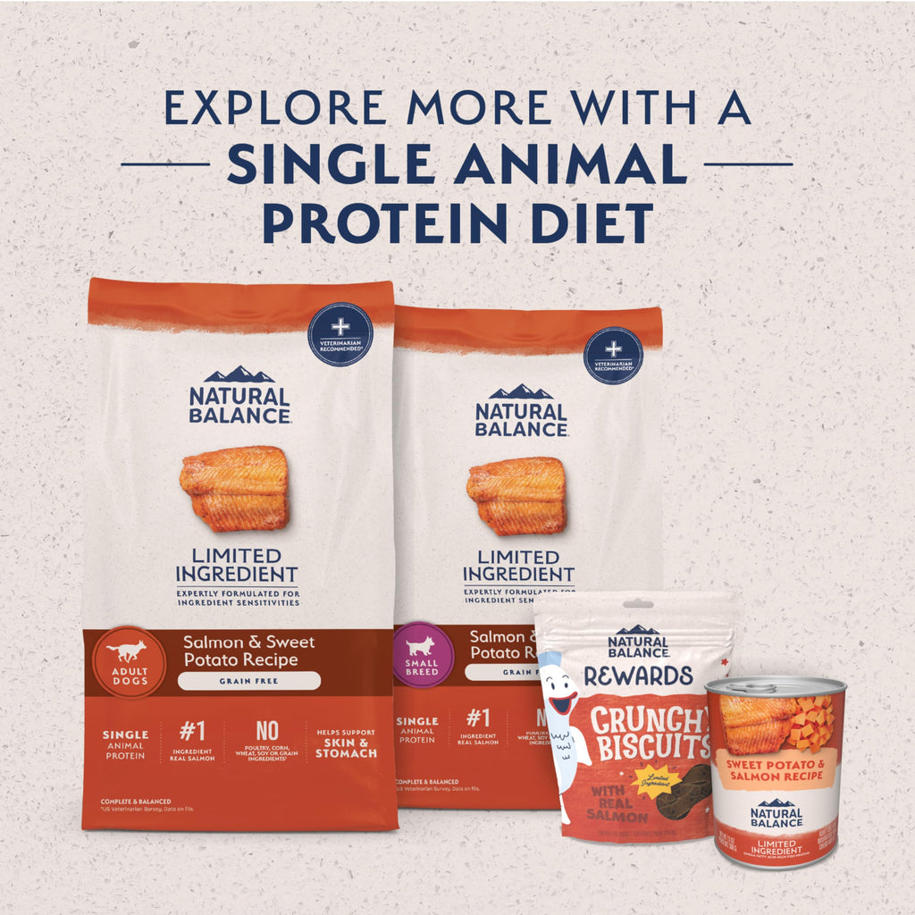 Natural Balance Limited Ingredient Small Breed Adult Grain-Free Dry Dog Food, Salmon & Sweet Potato Recipe, 4 Pound (Pack of 1)