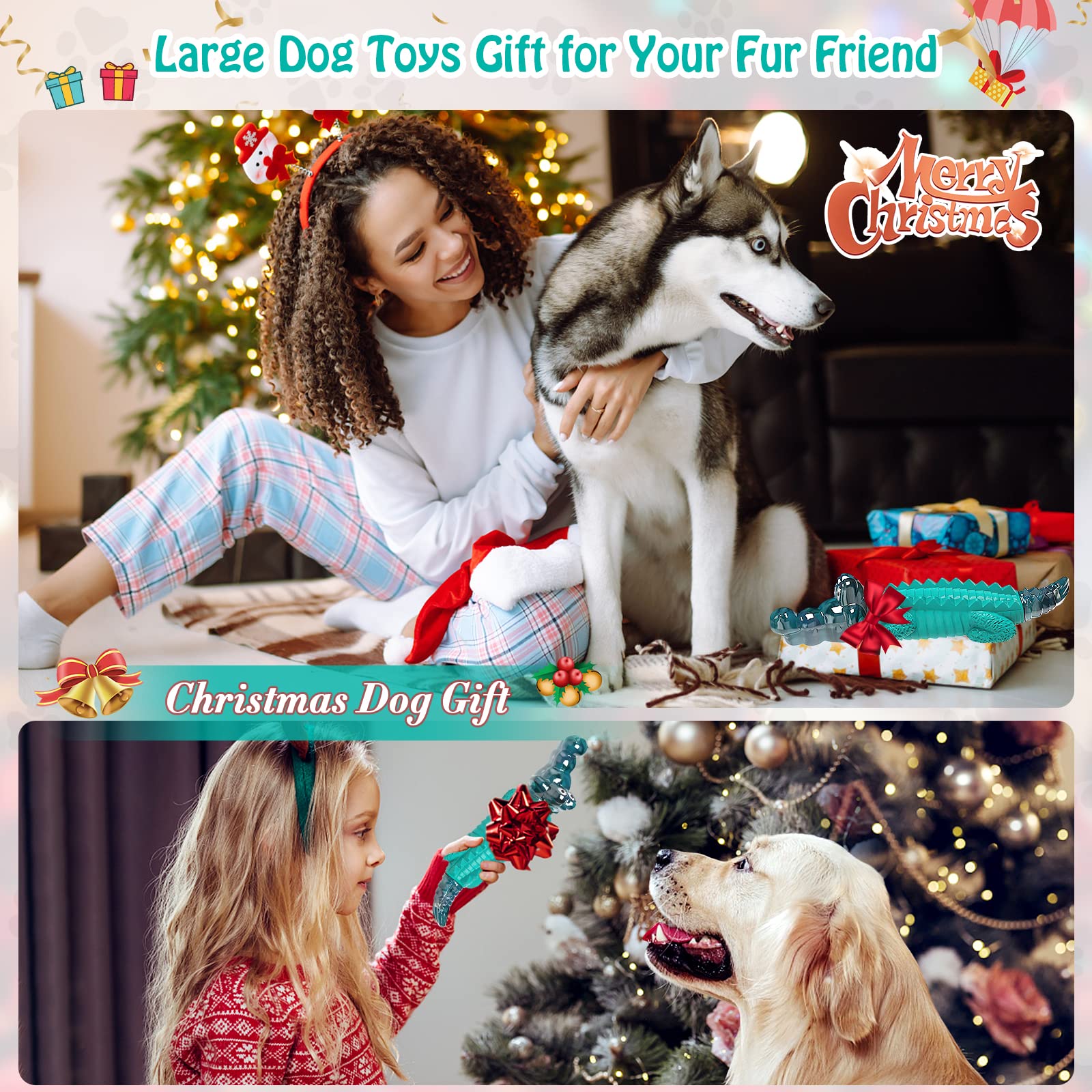 Jeefome Dog Toys for Aggressive Chewers - Tough,Indestructible Dog Chew Toys for Large, Medium,Small Breed to Keep Them Busy