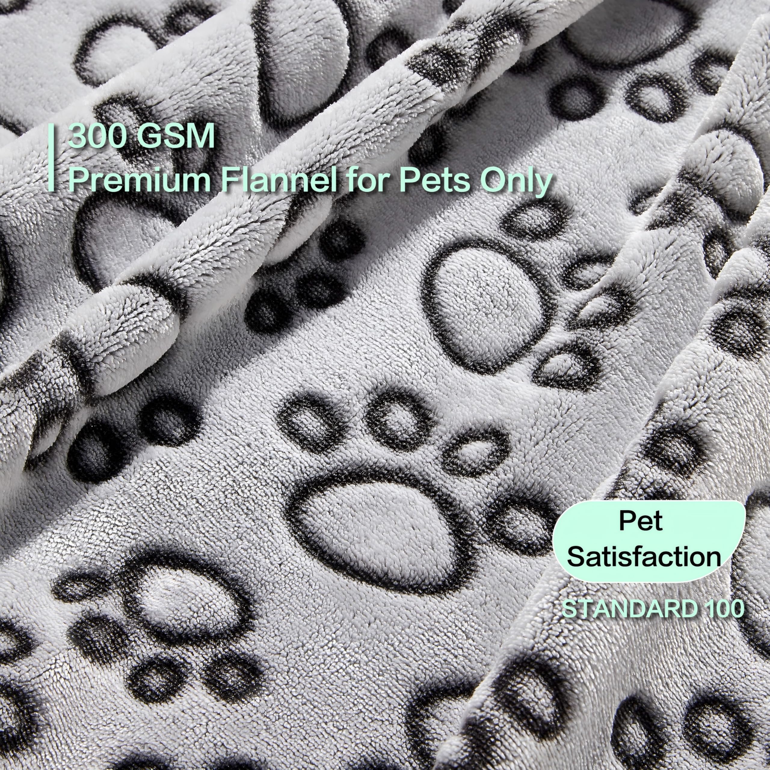 Stuffed® Premium Soft Dog Blanket Washable, 40"x32" Cat Blanket for Indoor Cats Large Medium Small Dog Puppy Essentials (Grey)